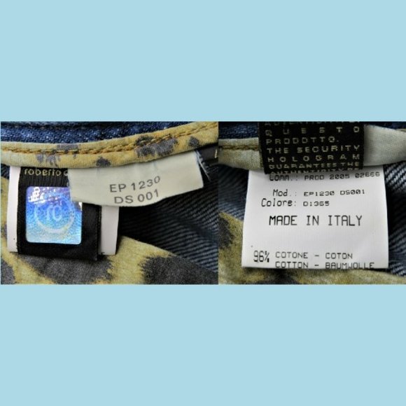 Roberto Cavalli Blue Jeans Velvet  Italy 30/31 Top - Picture 8 of 8
